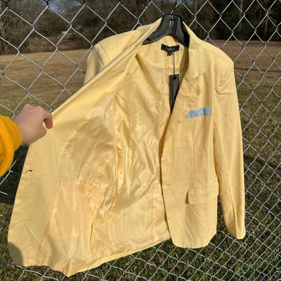 Light Yellow 100% Cotton Blazer - Picture 6 of 9